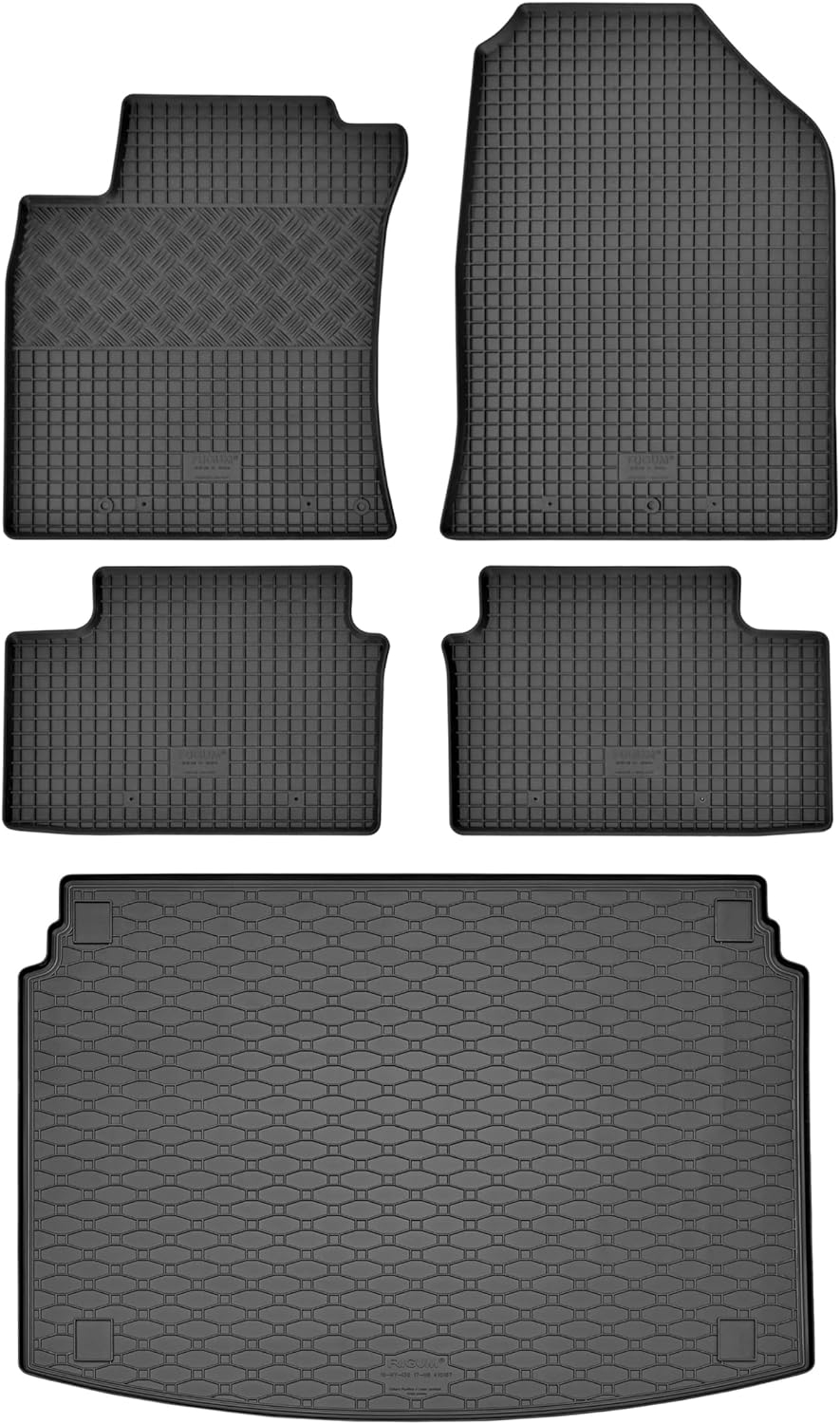 Passgenaue Kofferraumwanne und Gummifussmatten geeignet für Hyundai i30 Hatchback ab 2017 + Gurtscho