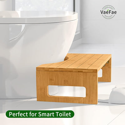 WC-Hocker aus Bambus, klappbarer Töpfchenhocker fürs Badezimmer, Leichter, langlebiger Tritthocker a