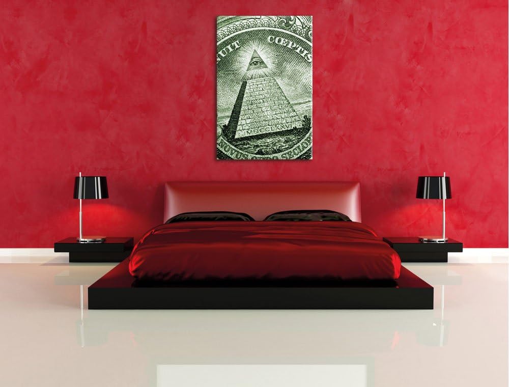 Illuminaten-Pyramide, Format: 100x70 auf Leinwand, XXL riesige Bilder fertig gerahmt mit Keilrahmen,