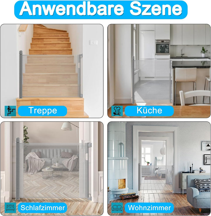 LZQ Türschutzgitter Treppenschutzgitter Roll für Babys und Haustiere, 0-150cm, 87 cm Hoch Baby Abspe