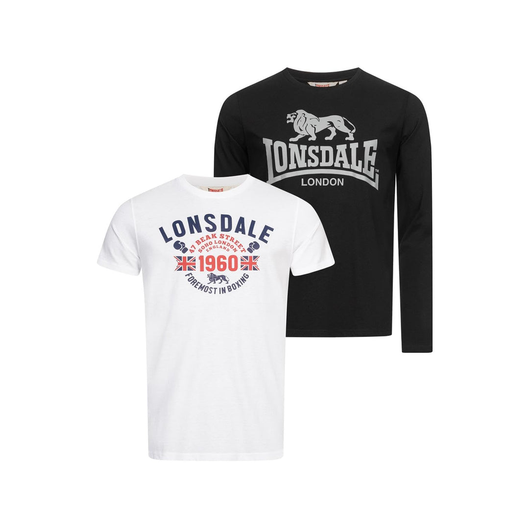 Lonsdale Herren Fintona T-Shirt S Black/White, S Black/White