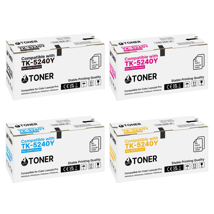 ECHALLENGE TK-5240K TK5240 Toner Kompatibel für Kyocera TK5240K TK-5240 TK-5240C TK-5240M TK-5240Y E