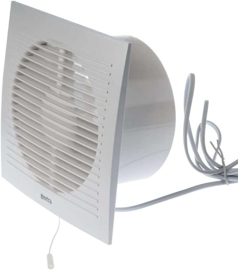 EUROPLAST Ø 150mm Wandventilator Lüfter Abluft Kabel Schalter Ventilator Küche WC Bad - Kunststoff -
