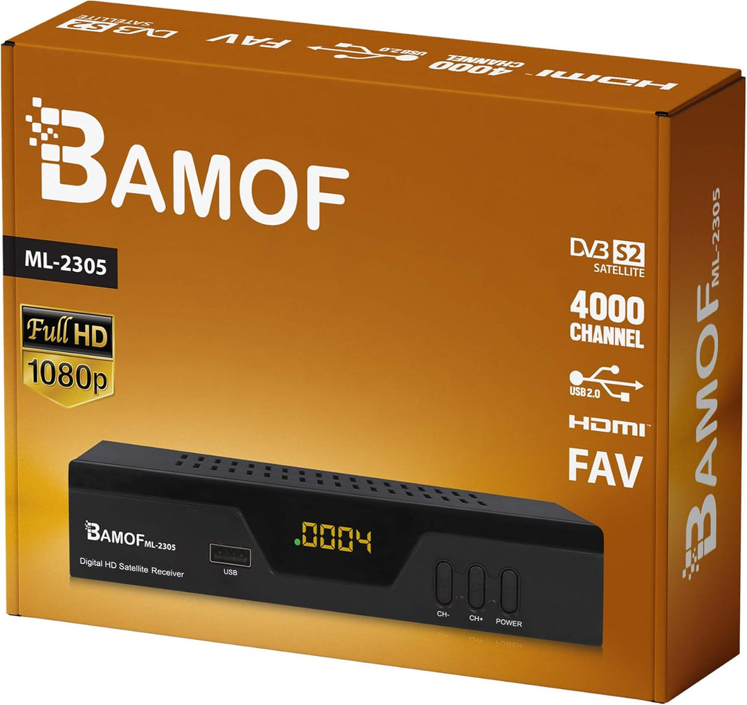 hd-line Bamof 2305 Digital Satelliten Sat Receiver - (HDTV, DVB-S/S2, HDMI, SCART, 2X USB 2.0, Full
