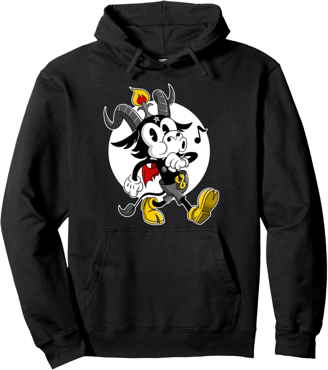 Atheistischer Satan Niedliche Baphomet-Ziege Cartoon Pullover Hoodie