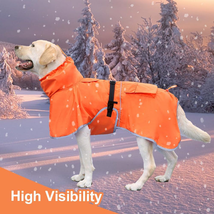 Reflektierender Hunde-Regenmantel, wasserdicht, verstellbar, Hundeponcho mit Kapuze, Regenmantel für