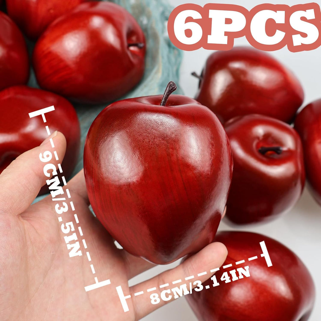 Lorigun Künstliche Äpfel gefälschte Früchte rote köstliche Äpfel für Dekoration, dekorative Frucht,