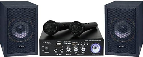 LTC - KARAOKE-STAR2MKII - Karaoke-Kit mit Verstärker, 2 kabelgebundenen Mikrofonen und 2 x 50W Lauts