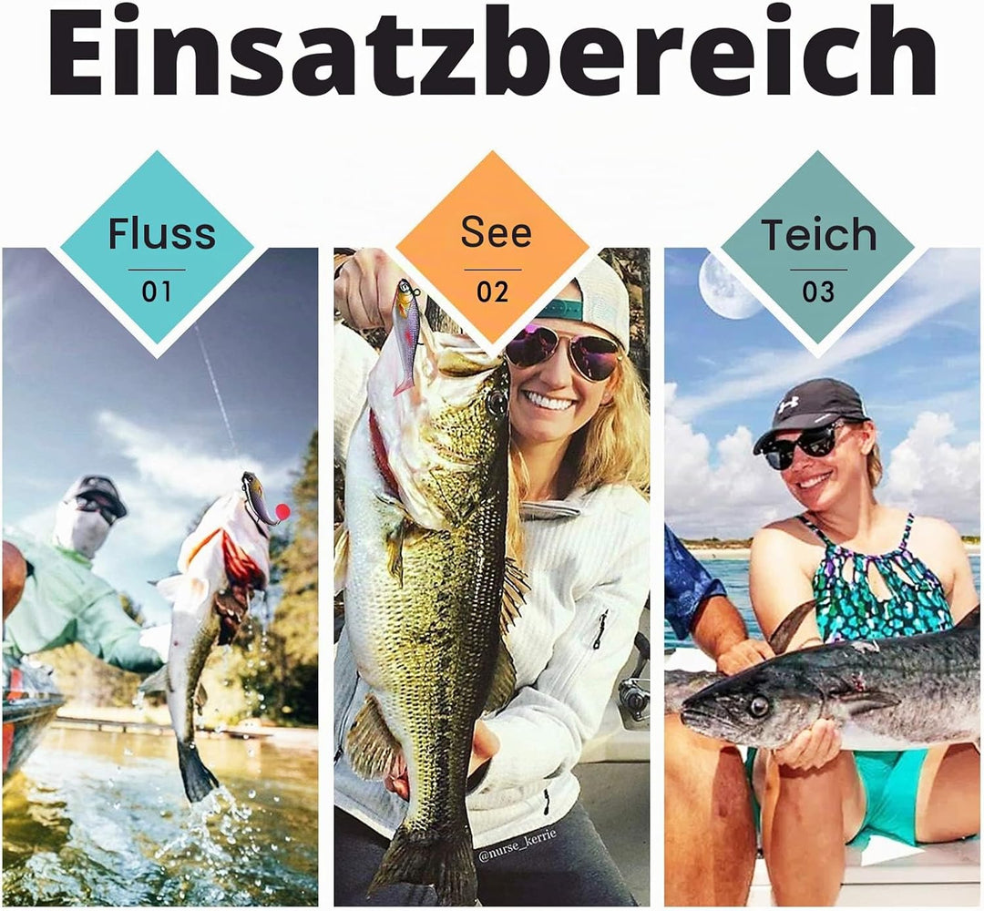 TRUSCEND Gummifische Angelköder für Forelle Zander & Barsch, Kunstköder Angelausrüstung Gummiköder A