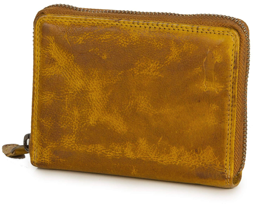 Ven Tomy Geldbörsen - Kleine Geldbörse Brieftasche für Damen und Herren Leder klein Vintage Geldbeut