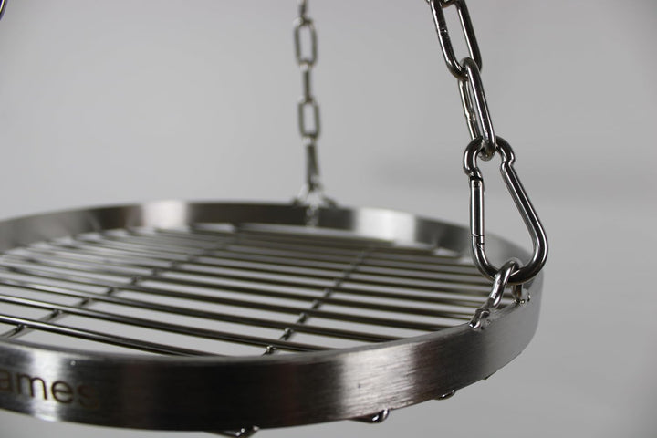 30cm Edelstahl Grillrost Mit Kette Ø4, Schwenkgrill, BBQ, Camping, Outdoor Grillzubehör 30 cm, 30 cm