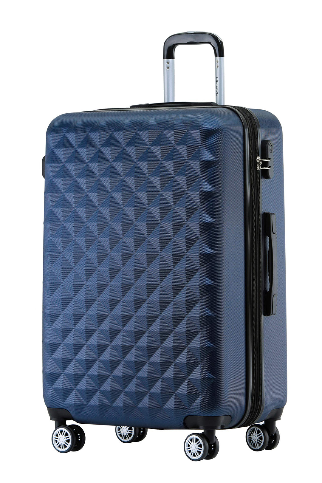 BEIBYE Zwillingsrollen 2066 Hartschale Trolley Koffer Reisekoffer Gepäck M-L-XL-Set (Dunkelblau, XL)