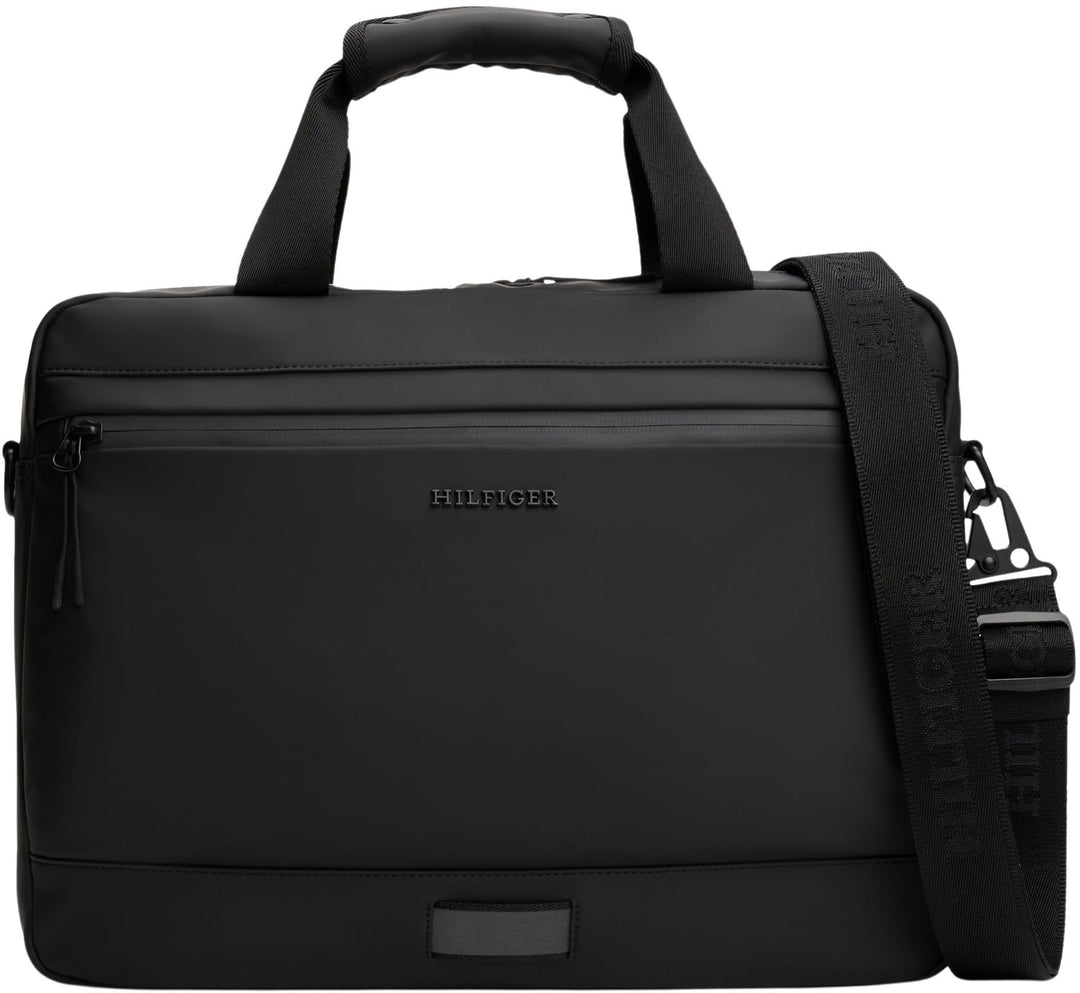 Tommy Hilfiger Herren Laptoptasche Computer Bag mit Aussentasche, Schwarz (Black), Einheitsgrösse