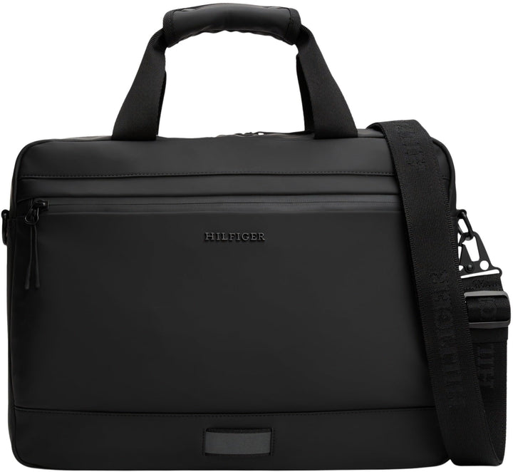 Tommy Hilfiger Herren Laptoptasche Computer Bag mit Aussentasche, Schwarz (Black), Einheitsgrösse