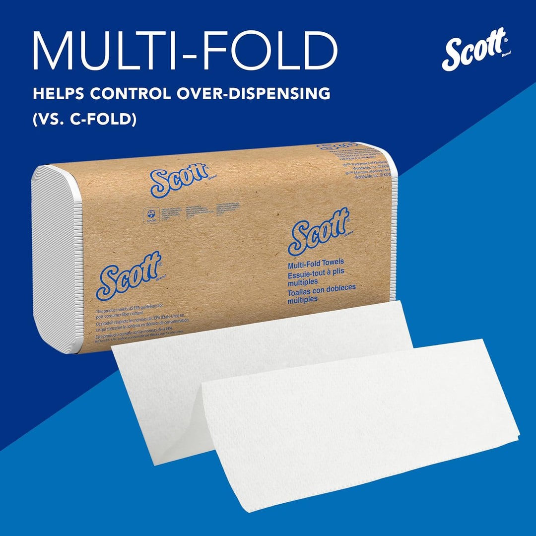 Scott Multifold Handtücher 3749 – gefaltete Papierhandtücher – 16 Packungen x 250 weisse Papierhandt