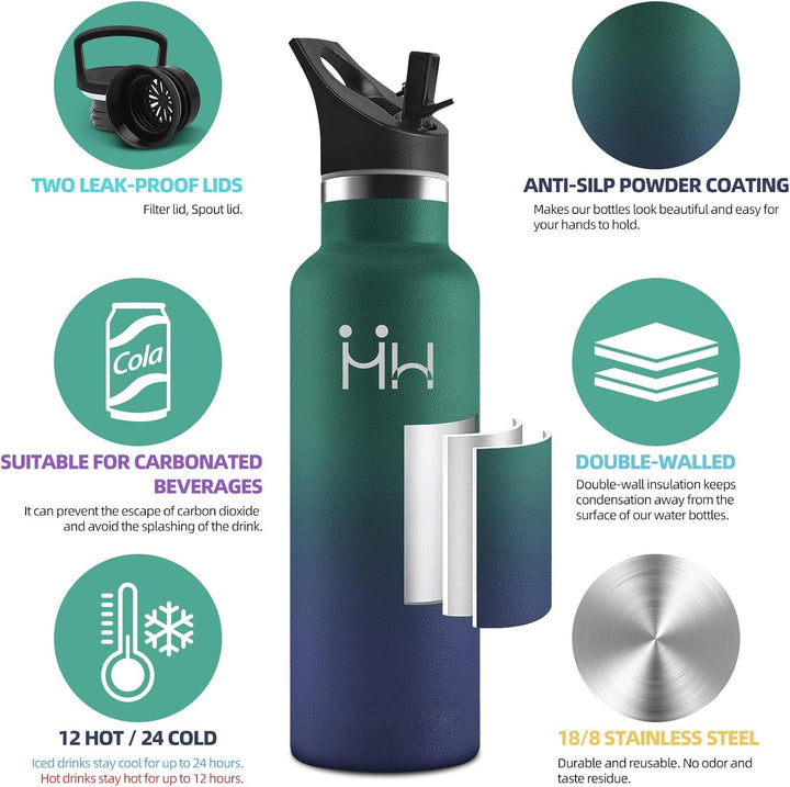 HoneyHolly Trinkflasche Edelstahl, 750 ML BPA-Frei, Thermosflasche, Auslaufsichere Isolierflasche Do