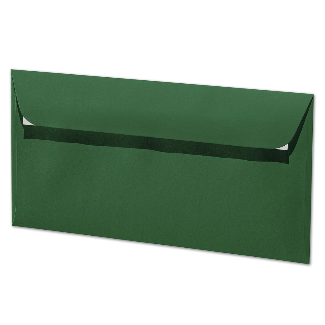ARTOZ 100x Briefumschläge DIN Lang Tannengrün 100 g/m² selbstklebend - DL 224x114 mm - Kuvert ohne F