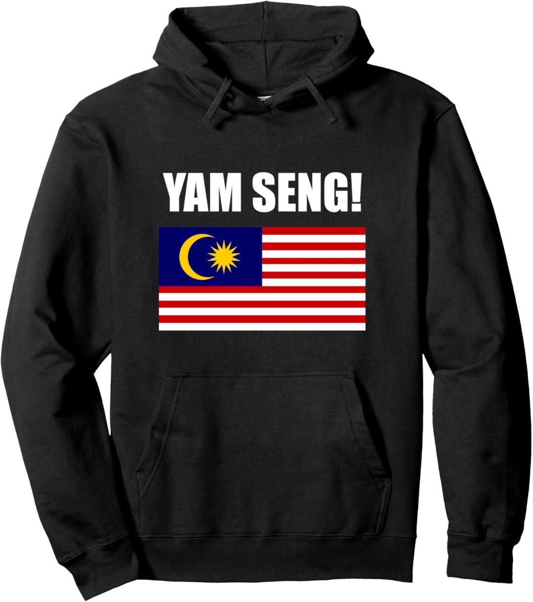 Yam Seng Cheers In Malay Souvenir National Flag Of Malaysia Pullover Hoodie