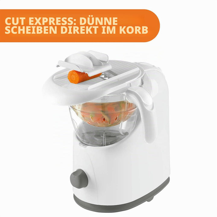 Chicco Easy Meal Mahlzeitenkocher, Multifunktions Babynahrungszubereiter für die Entwöhnung, Mixer u