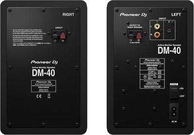 Pioneer DJ DM-40 Studiomonitore, Schwarz Schwarz 4'' Wired Single, Schwarz 4'' Wired Single