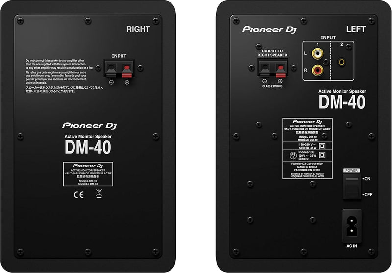 Pioneer DJ DM-40 Studiomonitore, Schwarz Schwarz 4&