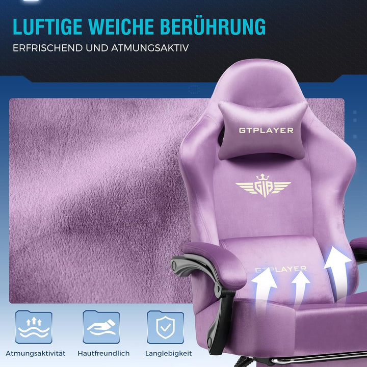 GTPLAYER Gaming Stuhl, Atmungsaktiver Bürostuhl, bürostuhl ergonomisch, Hochwertiger - Stoff,Ergonom