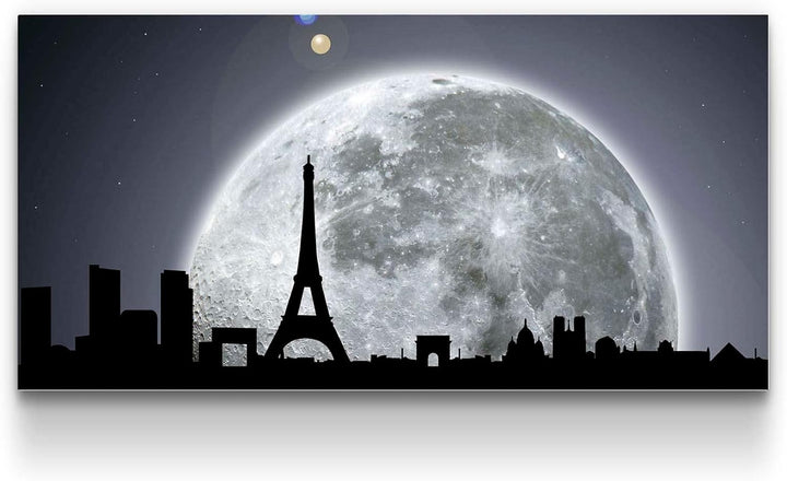 Startonight Bilder Paris Unter dem Mondschein, Leinwandbilder Moderne Kunst, Abstrakte Wanddeko Kuns