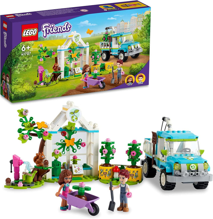 LEGO 41707 Friends Baumpflanzungsfahrzeug, Blumengarten-Spielzeug Mit Spielzeugauto Und Tierfiguren,