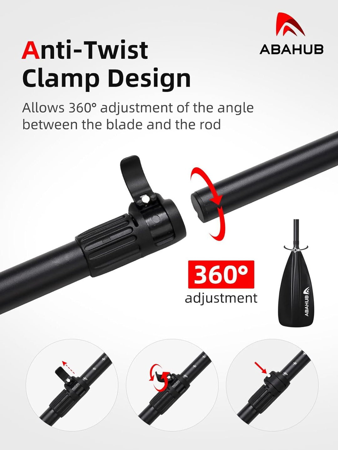 Abahub SUP Paddel / 2 in 1 Sup Kajak Paddel Aluminium Einstellbares Stand Up Paddle für Paddleboard,