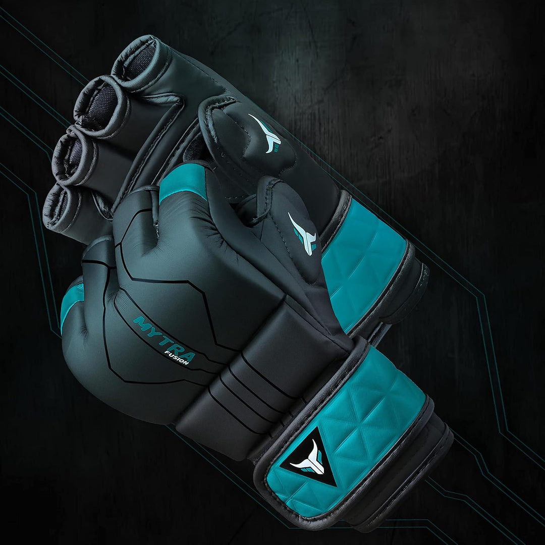 MMA Handschuhe für Herren und Damen — Atmungsaktive Open-Palm Sparring Handschuhe, Grappling Handsch