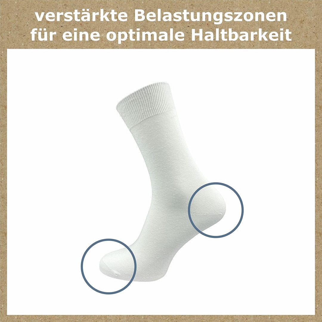 GAWILO Socken aus 100% Baumwolle (10 Paar) | Ohne drückende Naht, mit venenfreundlichem Komfortbund