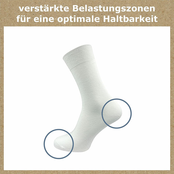 GAWILO Socken aus 100% Baumwolle (10 Paar) | Ohne drückende Naht, mit venenfreundlichem Komfortbund