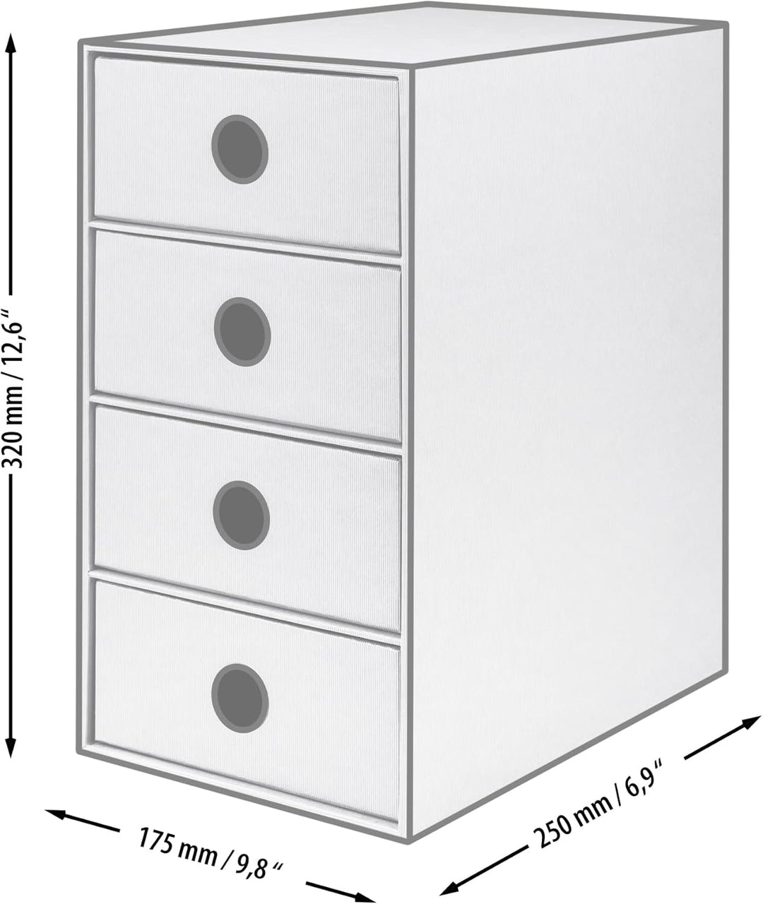 Rössler SOHO 4er Schubladenbox aus Papier | Büro Organizer Schreibtisch | Schubladen Organizer Büro