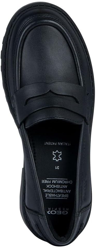 Geox Mädchen J Casey Girl C Moccasin 34 EU Schwarz, 34 EU Schwarz