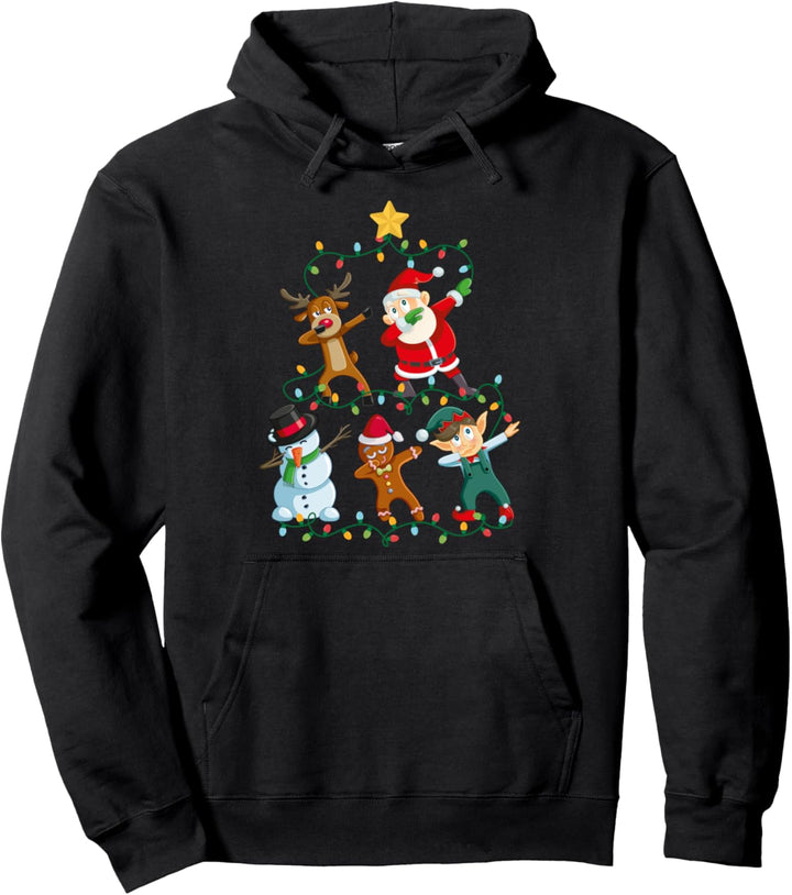 Dabbing Weihnachtsmann Elf Santa Rentier Xmas Weihnachts Pullover Hoodie