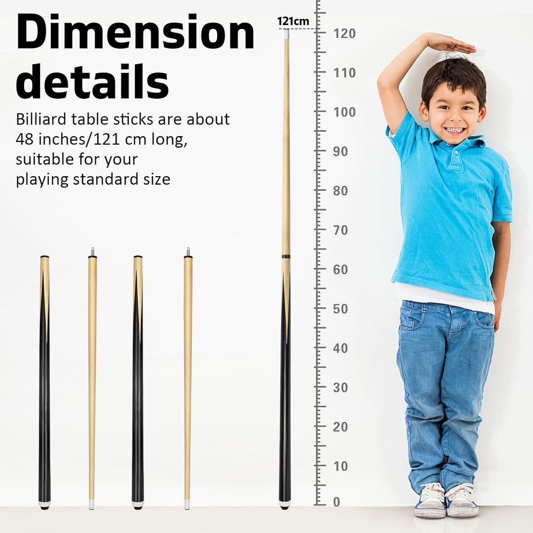 Billairds Billairds Queuestab mit 13 mm Faserlederspitze, Poolstick 121,9 cm, 2 Stück
