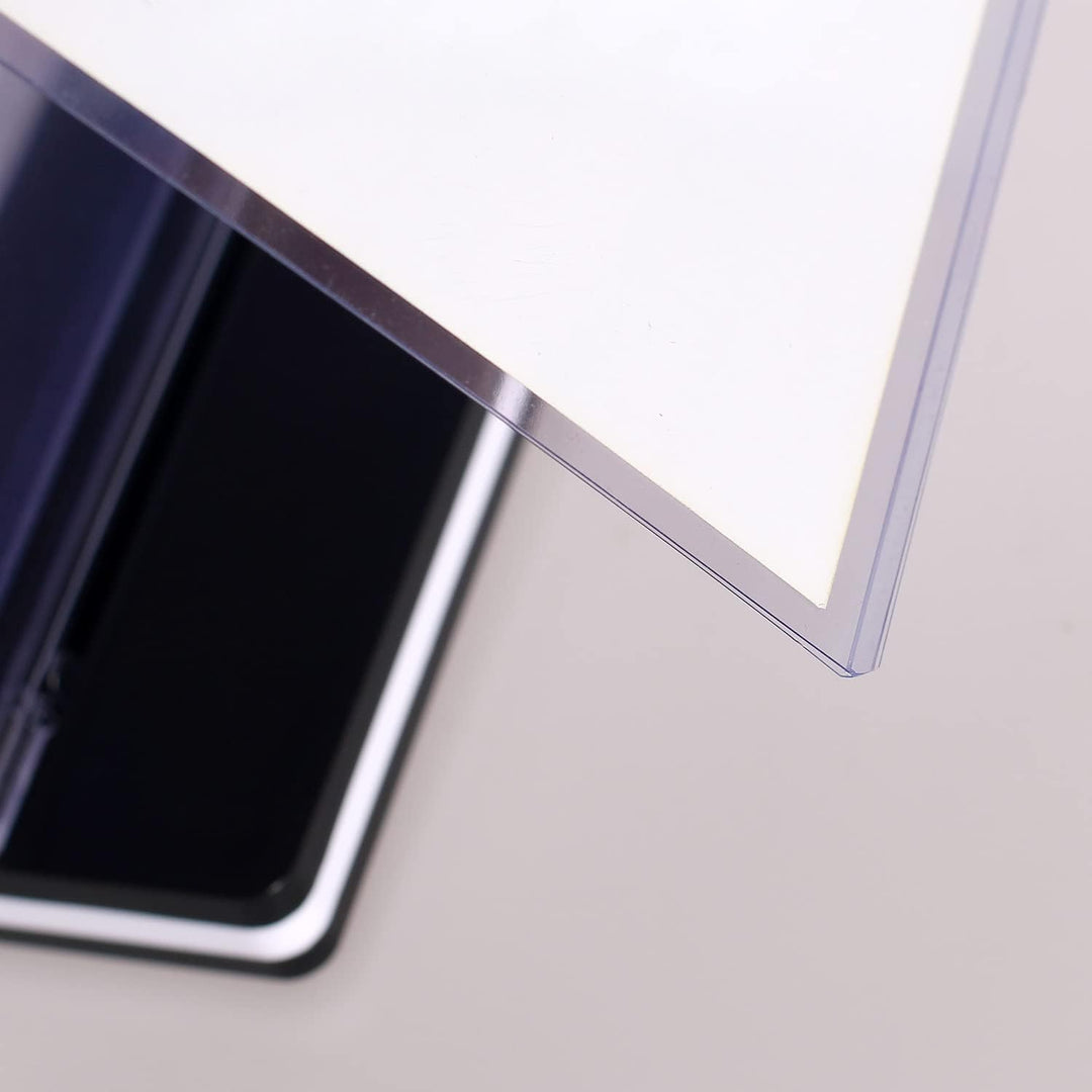 TUKA-i-AKUT 2er A4 Quer Tisch-Flipchart aus Acryl mit Basis, 12 Hüllen je T Form Desktop Flip Chart,