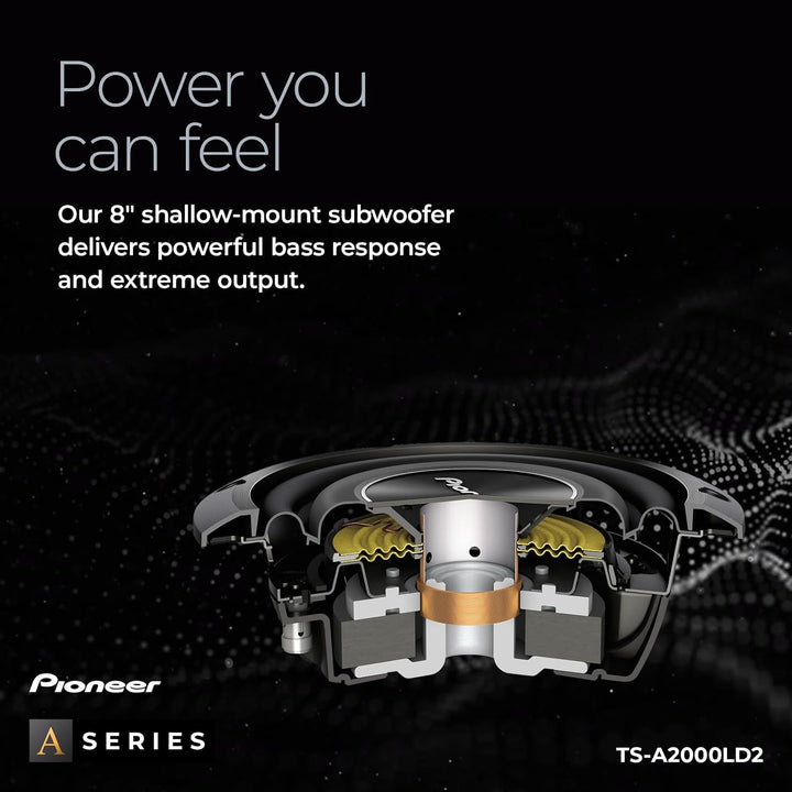 Pioneer TS-A2000LD2 Passiv Subwoofer, leistungsstarker Subwoofer mit 700 W Maximalleistung, 20 cm, 6