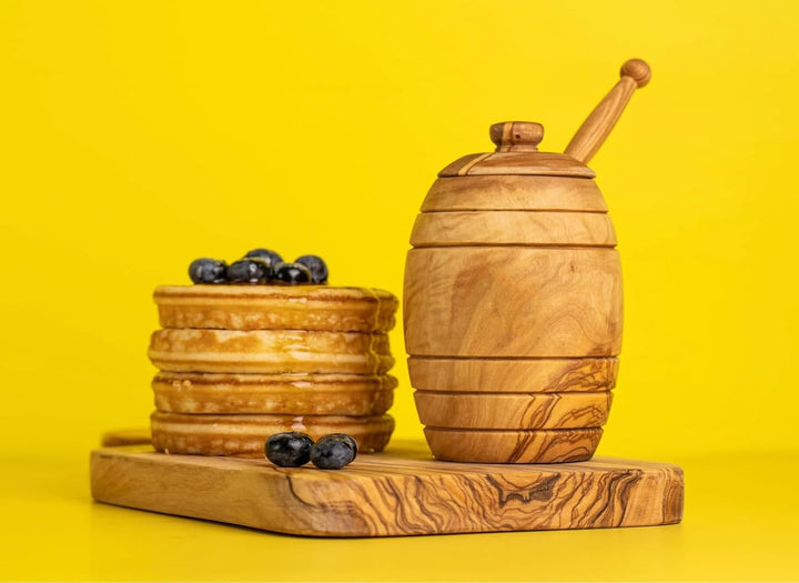 SOLTAKO Olivenholz Honigtopf/Honigbehälter Honey