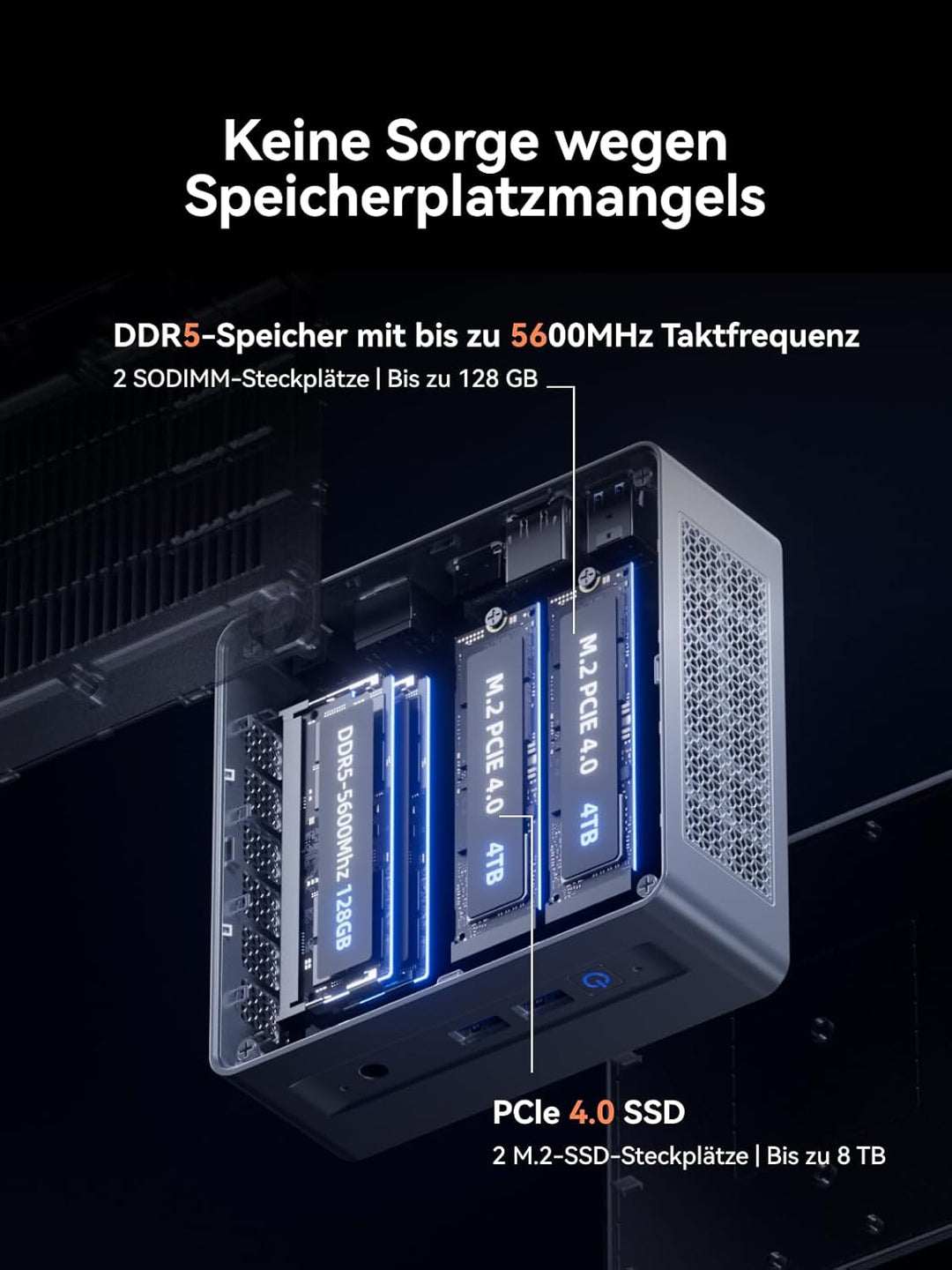 MINIS FORUM X1-Lite 255 Mini PC,AMD Ryzen 7 255 (8C/16T) Radeon 780M, 32GB DDR5 RAM 1TB SSD, OCuLink
