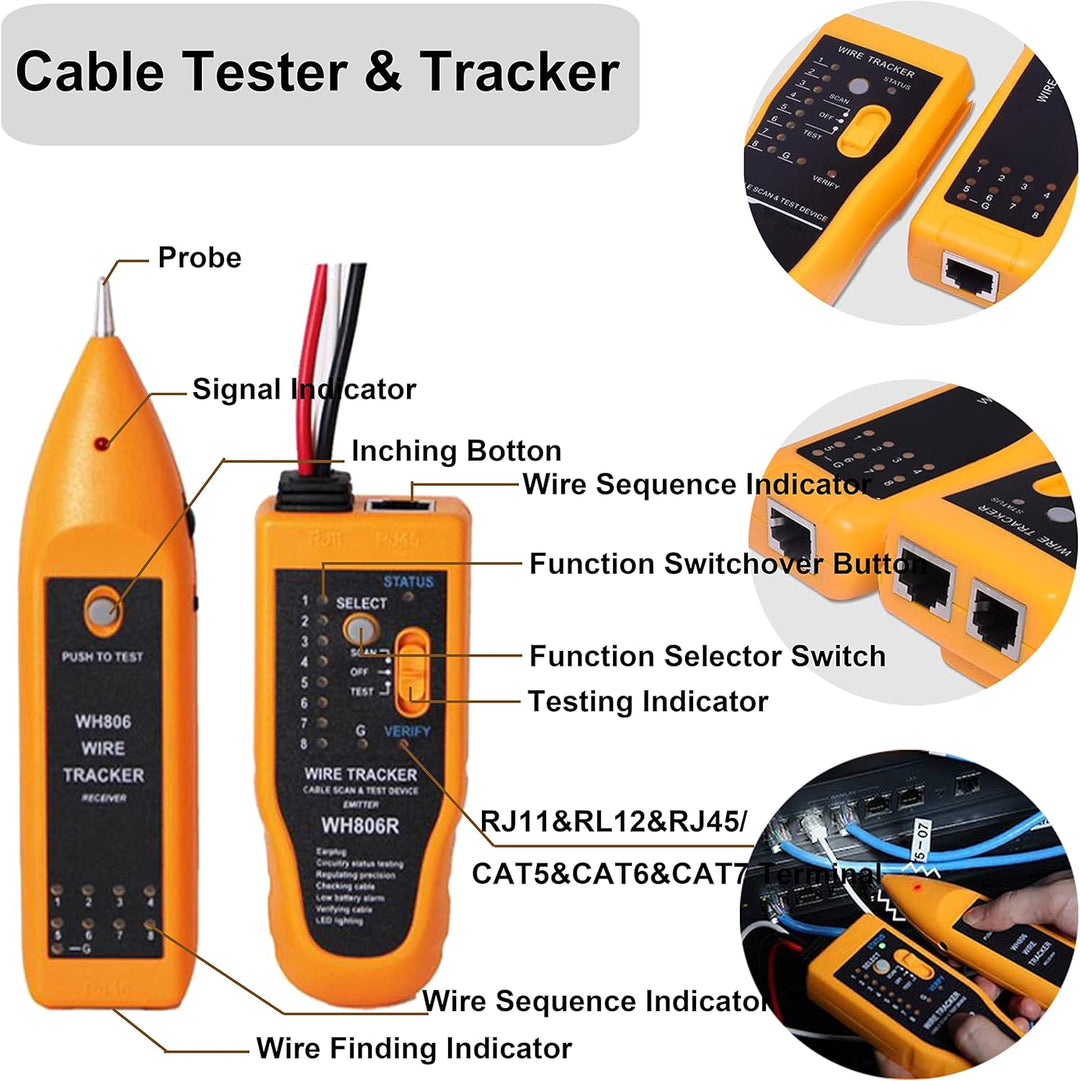 MAYLINE RJ11 RJ45 Cat5 Cat6 Netzwerkkabelprüfgeräte Reparaturwerkzeuge Abisolierschneider, Crimpen d