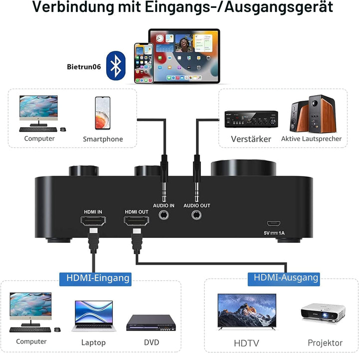 UHF Drahtloses Mikrofon, Bluetooth Handmikrofonsystem Funkmikrofon Professionelles Dynamisches Dual