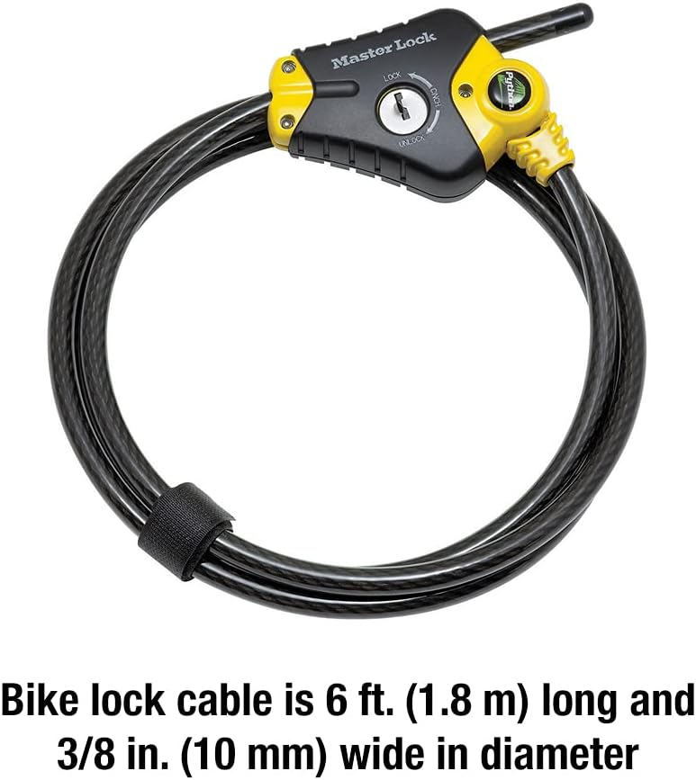 Master Lock 8413DPF Python-Kabelschloss mit Schlüssel, 1 Stück 6' x 3/8" diameter, 6' x 3/8" diamete