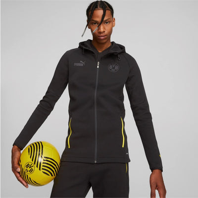 PUMA BVB Borussia Dortmund Jogginganzug für Herren Fanartikel der Saison 22/23, Grösse:3XL, Schwarz