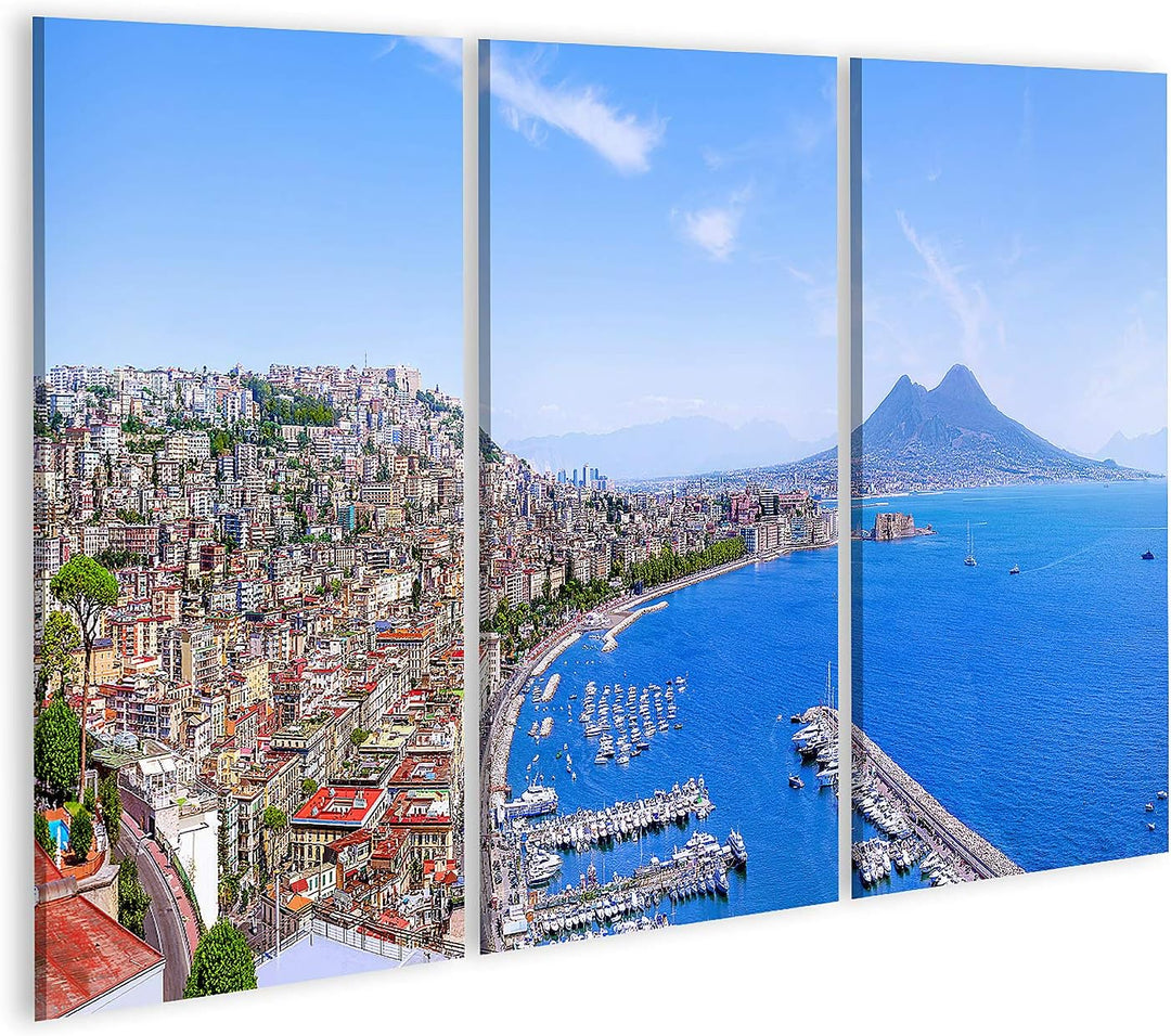 islandburner Bild auf Leinwand Napoli Schöne Küstenlinie Italien Bilder Wandbilder Poster Leinwand 1