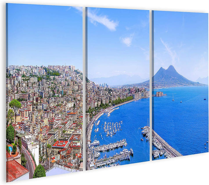 islandburner Bild auf Leinwand Napoli Schöne Küstenlinie Italien Bilder Wandbilder Poster Leinwand 1