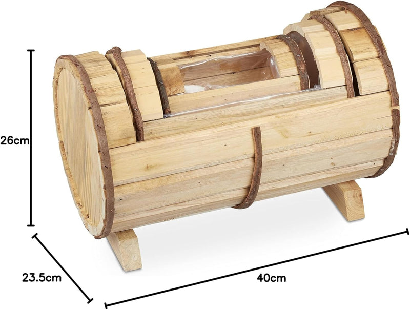 Relaxdays Blumenkasten Holz, 3 Verschiedene Grössen, Pflanzkasten Set, draussen & drinnen, Pflanzfas