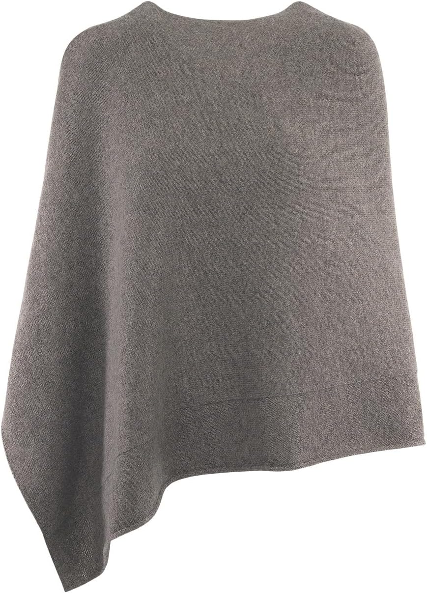 GIESSWEIN Merino Lambswool Poncho - Damen Feinstrick Überwurf aus Merinowolle, Wool Cape, Frauen Str