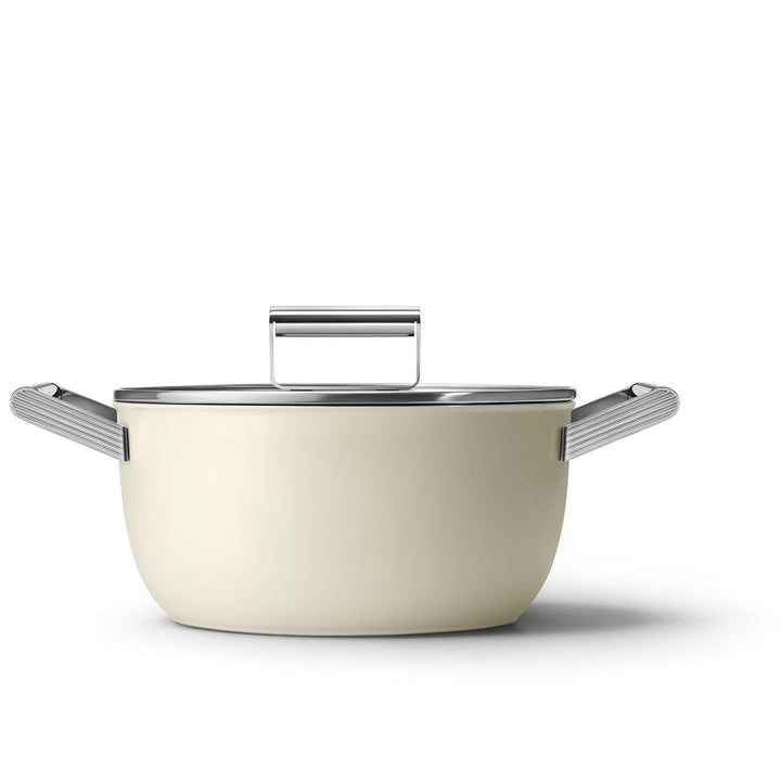SMEG - Caçarola Alta 24cm Anni50 CKFC2411CRM 4.6 Liter Creme, 4.6 Liter Creme