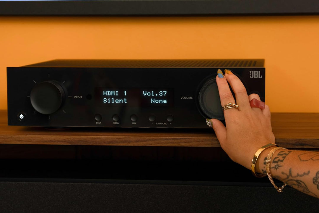 JBL AV-Receiver MA510 5.1 Kanäle Klasse D 8K Bluetooth, 100 W, HDMI, Dolby und DTS-Dekodierung, Schw